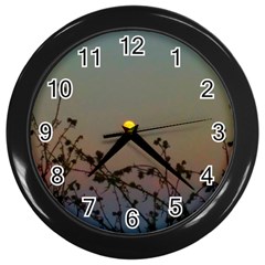 Moon And Thistle Wall Clock (black) by okhismakingart