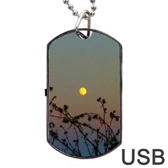 Moon And Thistle Dog Tag Usb Flash (one Side) by okhismakingart