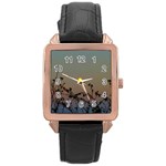 Moon and Thistle Rose Gold Leather Watch  Front