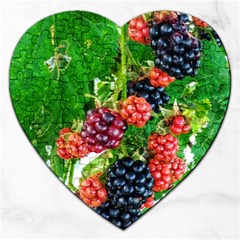 Blackberries Jigsaw Puzzle (heart) by okhismakingart