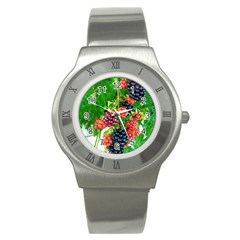 Blackberries Stainless Steel Watch by okhismakingart