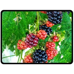 Blackberries Fleece Blanket (large)  by okhismakingart