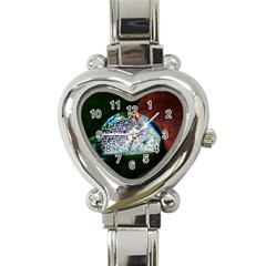 Rainbow Water Droplet Heart Italian Charm Watch by okhismakingart