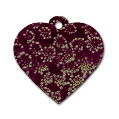 Pink And Green Queen Annes Lace (up Close) Dog Tag Heart (two Sides) by okhismakingart