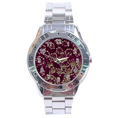 Pink And Green Queen Annes Lace (up Close) Stainless Steel Analogue Watch by okhismakingart