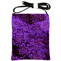 Purple Queen Anne s Lace Landscape Shoulder Sling Bag by okhismakingart