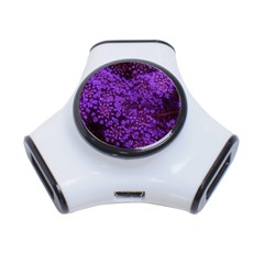 Purple Queen Anne s Lace Landscape 3-port Usb Hub by okhismakingart