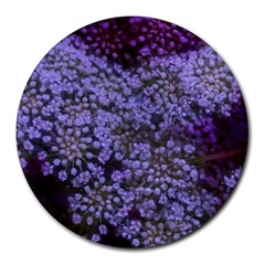 Blue Queen Anne s Lace Landscape Round Mousepads by okhismakingart