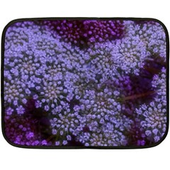 Blue Queen Anne s Lace Landscape Double Sided Fleece Blanket (mini)  by okhismakingart