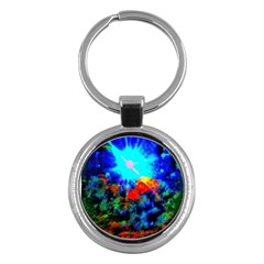 Psychedelic Spaceship Key Chains (round)  by okhismakingart