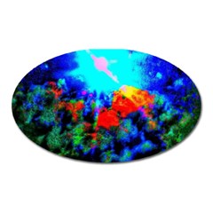 Psychedelic Spaceship Oval Magnet by okhismakingart