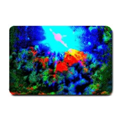 Psychedelic Spaceship Small Doormat  by okhismakingart