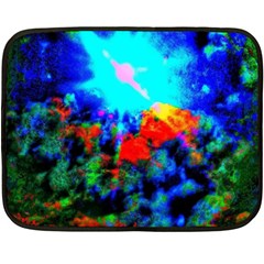 Psychedelic Spaceship Fleece Blanket (mini) by okhismakingart