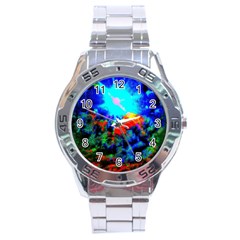 Psychedelic Spaceship Stainless Steel Analogue Watch by okhismakingart