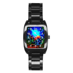 Psychedelic Spaceship Stainless Steel Barrel Watch by okhismakingart