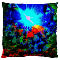 Psychedelic Spaceship Large Flano Cushion Case (one Side) by okhismakingart