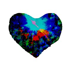 Psychedelic Spaceship Standard 16  Premium Flano Heart Shape Cushions