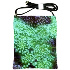 Green Queen Anne s Lace Landscape Shoulder Sling Bag by okhismakingart