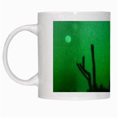 Creepy Green Scene White Mugs by okhismakingart