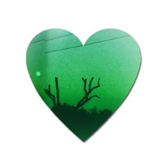 Creepy Green Scene Heart Magnet by okhismakingart