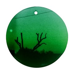 Creepy Green Scene Round Ornament (two Sides) by okhismakingart