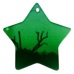 Creepy Green Scene Star Ornament (two Sides) by okhismakingart