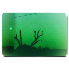 Creepy Green Scene Large Doormat  by okhismakingart