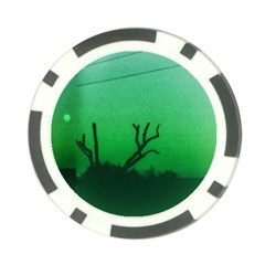 Creepy Green Scene Poker Chip Card Guard by okhismakingart