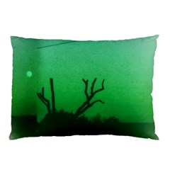 Creepy Green Scene Pillow Case by okhismakingart