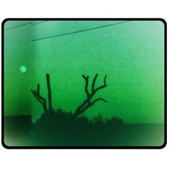 Creepy Green Scene Fleece Blanket (medium)  by okhismakingart