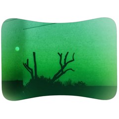 Creepy Green Scene Velour Seat Head Rest Cushion by okhismakingart