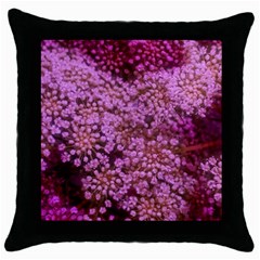 Pink Queen Anne s Lace Landscape Throw Pillow Case (black) by okhismakingart