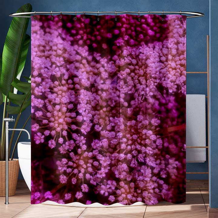 Pink Queen Anne s Lace Landscape Shower Curtain 60  x 72  (Medium) 