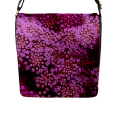 Pink Queen Anne s Lace Landscape Flap Closure Messenger Bag (l)