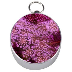 Pink Queen Anne s Lace Landscape Silver Compasses by okhismakingart