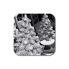 Black And White Christmas Rubber Square Coaster (4 Pack)  by okhismakingart