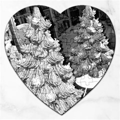 Black And White Christmas Jigsaw Puzzle (heart) by okhismakingart