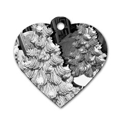 Black And White Christmas Dog Tag Heart (one Side) by okhismakingart