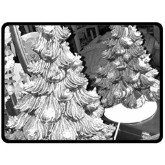 Black And White Christmas Fleece Blanket (large)  by okhismakingart