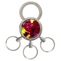 Sunflower And Cockscomb 3-ring Key Chains by okhismakingart