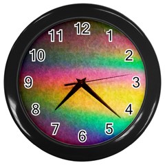 Rainbow Streaks Wall Clock (black) by okhismakingart