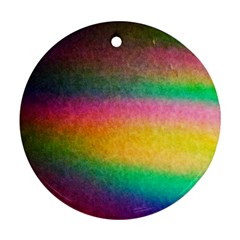 Rainbow Streaks Round Ornament (two Sides) by okhismakingart