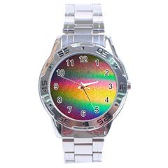 Rainbow Streaks Stainless Steel Analogue Watch by okhismakingart