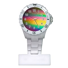 Rainbow Streaks Plastic Nurses Watch by okhismakingart