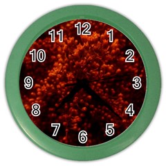 Red Goldenrod Color Wall Clock by okhismakingart