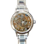 Shell Fossil Round Italian Charm Watch Front