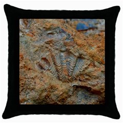 Shell Fossil Throw Pillow Case (black) by okhismakingart