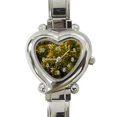 Yellow Goldrenrod Heart Italian Charm Watch by okhismakingart