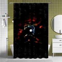 Moon Supernova Shower Curtain 48  X 72  (small)  by okhismakingart