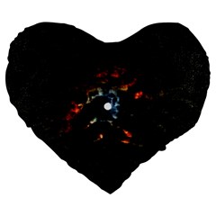 Moon Supernova Large 19  Premium Flano Heart Shape Cushions by okhismakingart